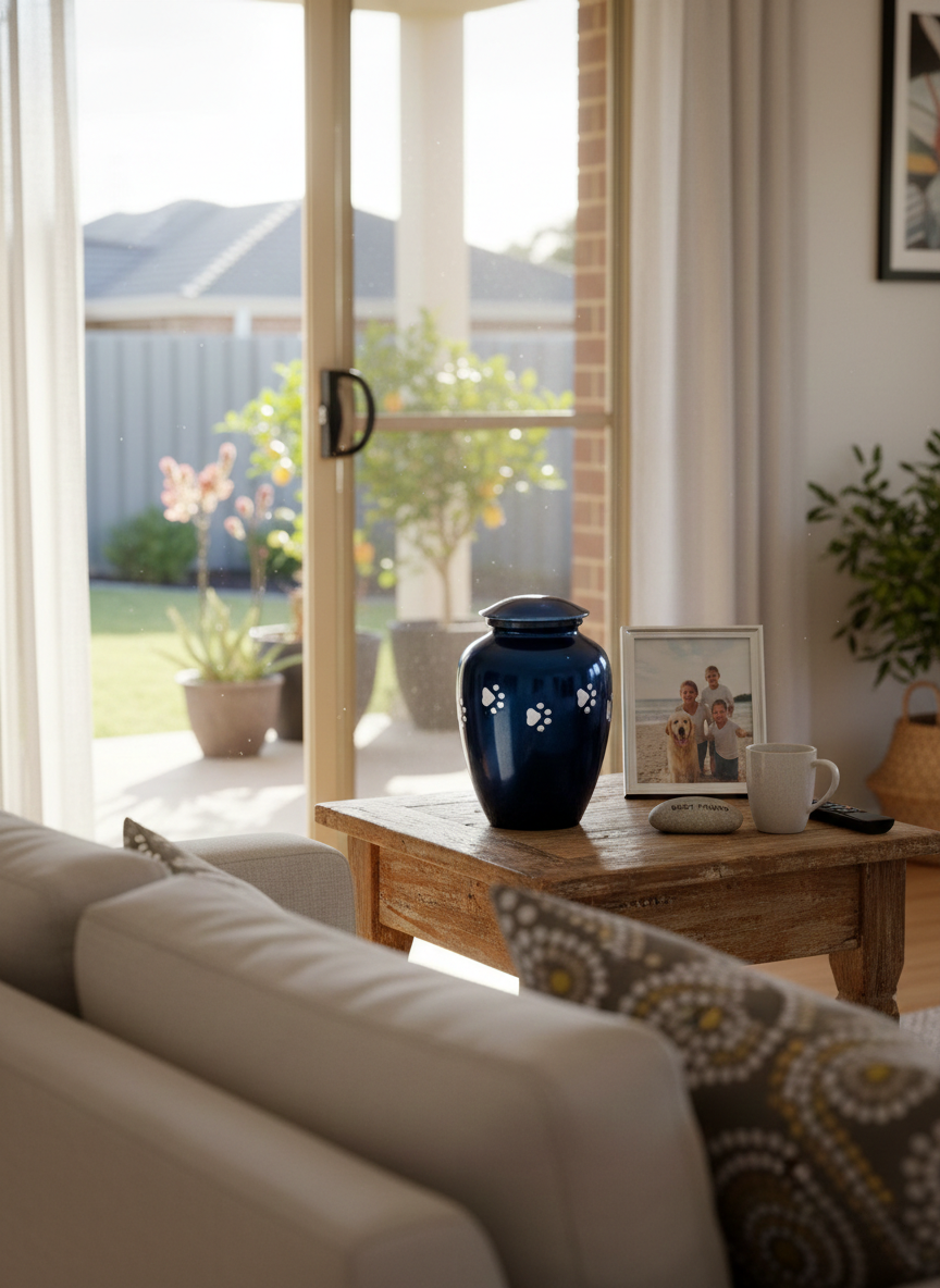 Classic Urn - Black With Silver Pawprints